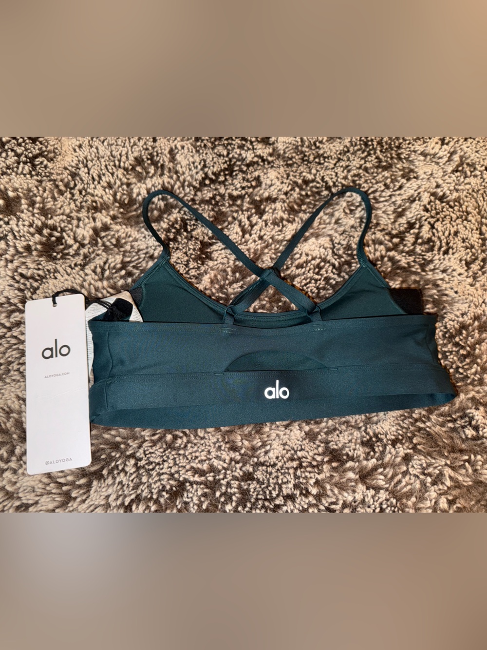 ALO Yoga Airlift Intrigue Bra in Midnight Green - Picture 5 of 5
